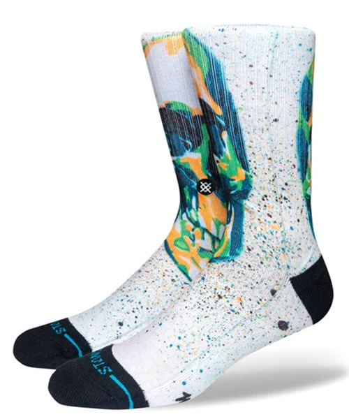 STANCE(スタンス)の「STANCE/スタンス ソックス MARK OBLOW SKULL A556D24MOS(ソックス/靴下・メンズ・ホワイト×グレー・L)」の1枚目の写真