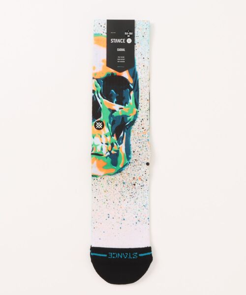 STANCE(スタンス)の「STANCE/スタンス ソックス MARK OBLOW SKULL A556D24MOS(ソックス/靴下・メンズ・ホワイト×グレー・L)」の4枚目の写真