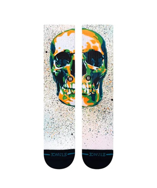 STANCE(スタンス)の「STANCE/スタンス ソックス MARK OBLOW SKULL A556D24MOS(ソックス/靴下・メンズ・ホワイト×グレー・L)」の2枚目の写真