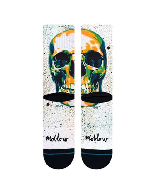 STANCE(スタンス)の「STANCE/スタンス ソックス MARK OBLOW SKULL A556D24MOS(ソックス/靴下・メンズ・ホワイト×グレー・L)」の3枚目の写真