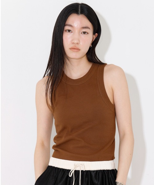 NOMINE(ノミネ)の「カップイン テレコ タンクトップ(タンクトップ・レディース・ホワイト/チャコールグレー/ブラック/ブラウン・フリー)」の16枚目の写真