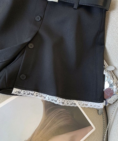 HOOK(フック)の「レースヘムスカートパンツ(スカート・レディース・ブラック/グレー・LARGE/MEDIUM/SMALL)」の12枚目の写真