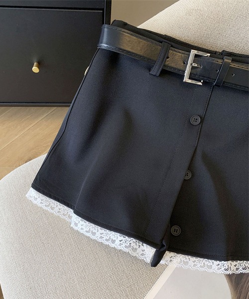 HOOK(フック)の「レースヘムスカートパンツ(スカート・レディース・ブラック/グレー・LARGE/MEDIUM/SMALL)」の14枚目の写真