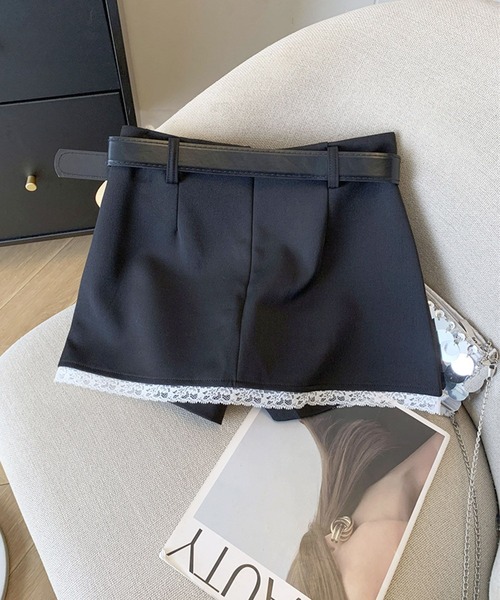 HOOK(フック)の「レースヘムスカートパンツ(スカート・レディース・ブラック/グレー・LARGE/MEDIUM/SMALL)」の15枚目の写真