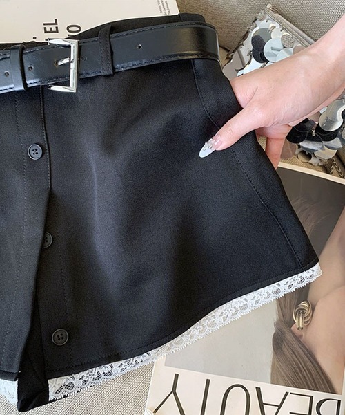 HOOK(フック)の「レースヘムスカートパンツ(スカート・レディース・ブラック/グレー・LARGE/MEDIUM/SMALL)」の18枚目の写真