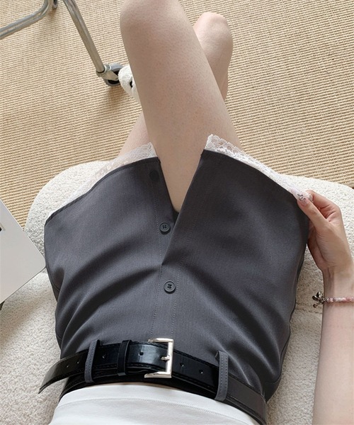 HOOK(フック)の「レースヘムスカートパンツ(スカート・レディース・ブラック/グレー・LARGE/MEDIUM/SMALL)」の10枚目の写真