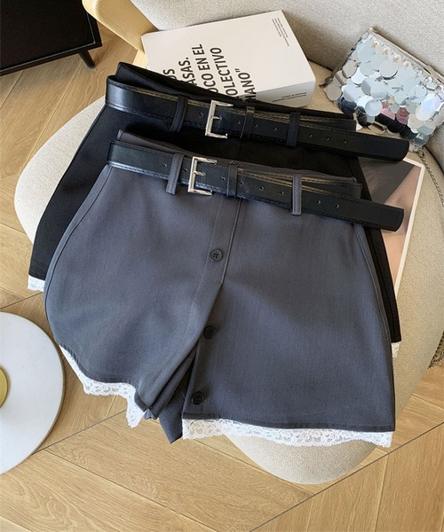 HOOK(フック)の「レースヘムスカートパンツ(スカート・レディース・ブラック/グレー・LARGE/MEDIUM/SMALL)」の19枚目の写真