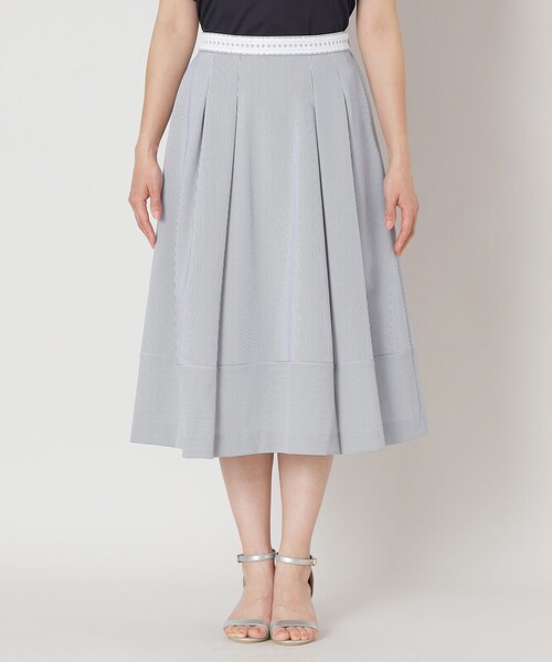 TO BE CHIC（トゥー ビー シック）の「シアサッカー ストライプスカート（スカート・レディース・ダークネイビー/ピンク系その他2・42/40）」の9枚目の写真