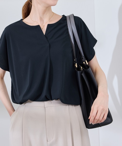 セール】カットジョーゼットスキッパートップス（Tシャツ