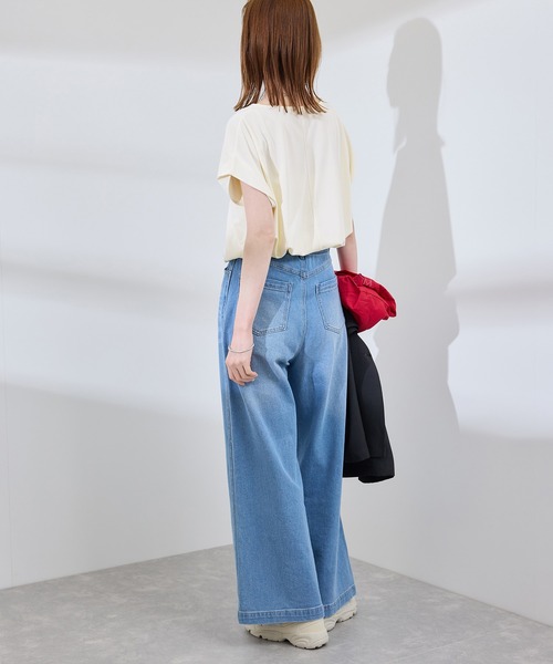 ROPE' PICNIC（ロペピクニック）の「カットジョーゼットスキッパートップス（Tシャツ/カットソー・レディース・ホワイト/オフホワイト/ホワイト系その他/ライトグリーン/ネイビー・38/36）」の21枚目の写真