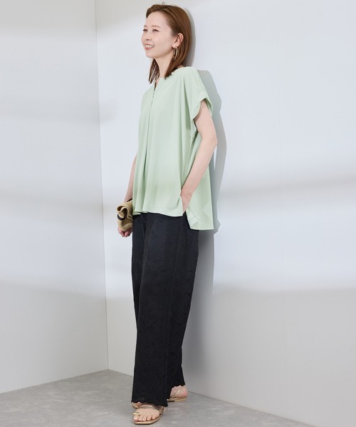 セール】カットジョーゼットスキッパートップス（Tシャツ