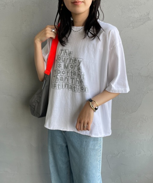 FUNG（ファング）の「[FUNG/ファング] JOURNEY カットオフ プリントＴシャツ（Tシャツ/カットソー・レディース・ホワイト・M）」の7枚目の写真