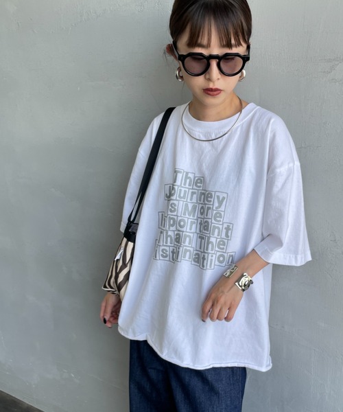 FUNG（ファング）の「[FUNG/ファング] JOURNEY カットオフ プリントＴシャツ（Tシャツ/カットソー・レディース・ホワイト・M）」の21枚目の写真