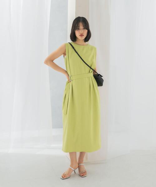 URBAN RESEARCH ROSSO WOMEN（アーバンリサーチ　ロッソ）の「接触冷感リネン混ストレートワンピース（ワンピース・レディース・チャコールグレー/グリーン系その他・38/36）」の7枚目の写真