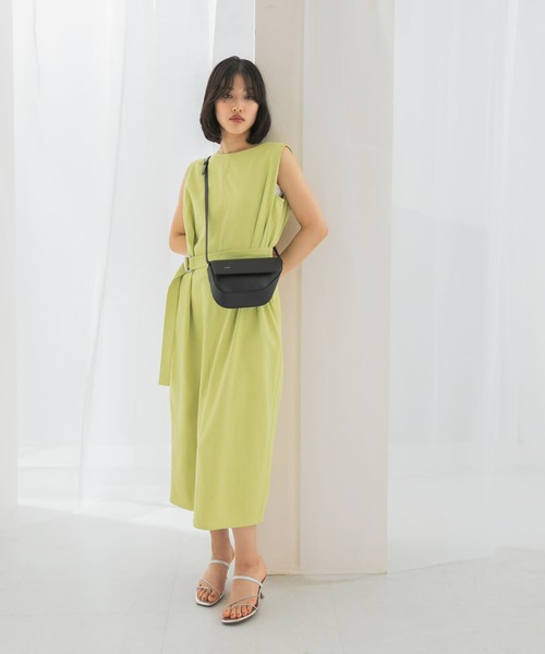 ★定価17,280円・タグ付き・新品★ ROSSO リネン混 ワンピース セール】接触冷感リネン混ストレートワンピース（ワンピース