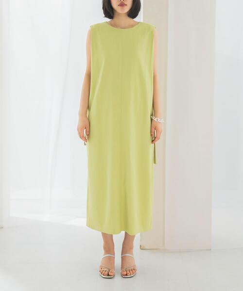 URBAN RESEARCH ROSSO WOMEN（アーバンリサーチ　ロッソ）の「接触冷感リネン混ストレートワンピース（ワンピース・レディース・チャコールグレー/グリーン系その他・38/36）」の10枚目の写真
