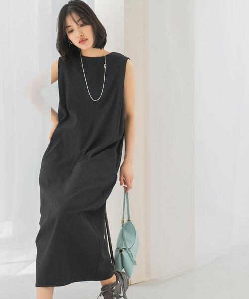 URBAN RESEARCH ROSSO WOMEN（アーバンリサーチ　ロッソ）の「接触冷感リネン混ストレートワンピース（ワンピース・レディース・チャコールグレー/グリーン系その他・38/36）」の22枚目の写真