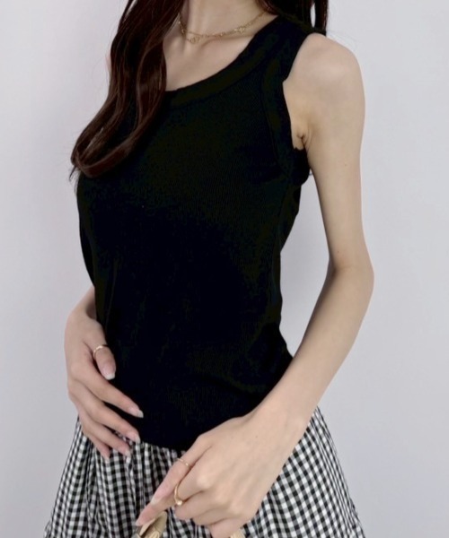 Teem Store(チームストア)の「シンプルカラータンクトップ(タンクトップ・レディース・ブラック/ベージュ/ブラウン/グレー/カーキ/ピンク/イエロー/ホワイト・F)」の14枚目の写真