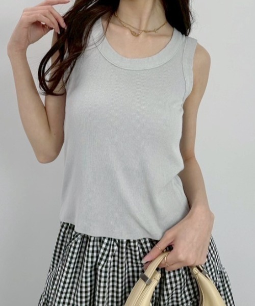 Teem Store(チームストア)の「シンプルカラータンクトップ(タンクトップ・レディース・ブラック/ベージュ/ブラウン/グレー/カーキ/ピンク/イエロー/ホワイト・F)」の18枚目の写真