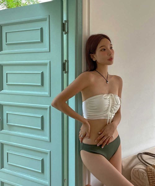 elleALENCY バイカラーバンドゥービキニ キミドリ elleALENCY バイ