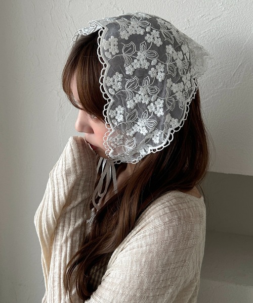 apres jour clair】マルチレースバブーシュカ（その他ヘアアクセサリー