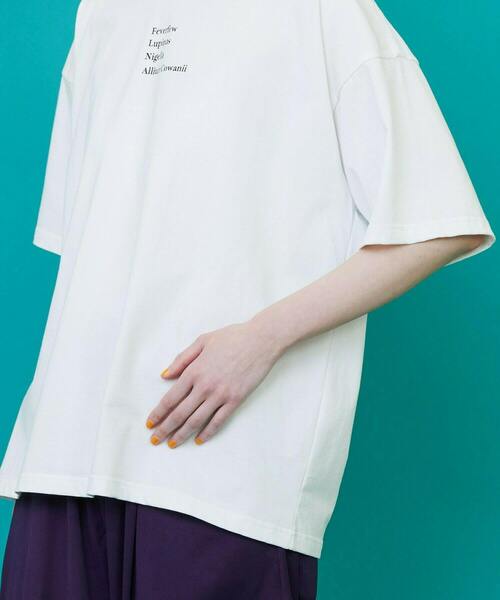 FRAPBOIS(フラボア)の「チェッフラT(Tシャツ/カットソー・レディース・ホワイト/ブラック・1/2)」の6枚目の写真