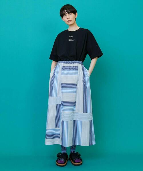 FRAPBOIS(フラボア)の「チェッフラT(Tシャツ/カットソー・レディース・ホワイト/ブラック・1/2)」の19枚目の写真