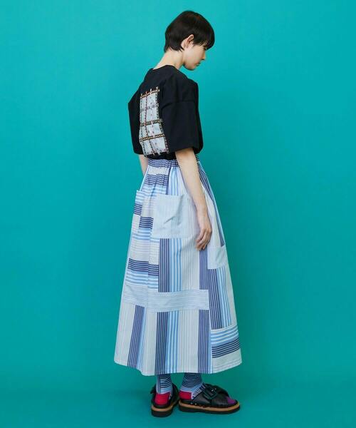 FRAPBOIS(フラボア)の「チェッフラT(Tシャツ/カットソー・レディース・ホワイト/ブラック・1/2)」の22枚目の写真