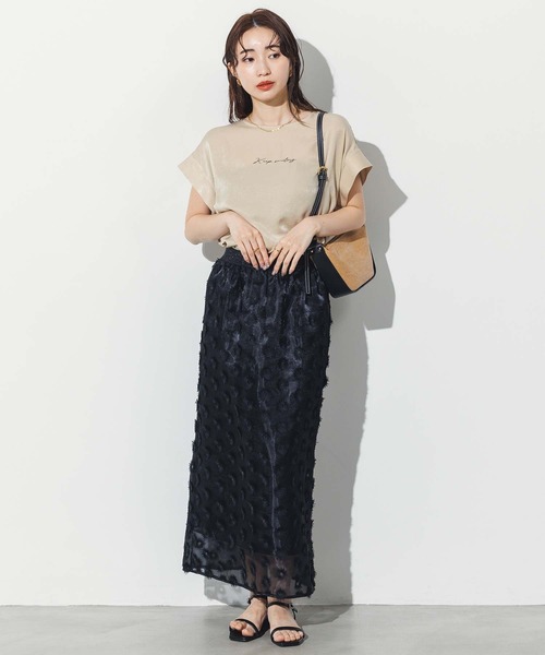 Gready Brilliant（グレディブリリアン）の「ライトサテンロゴフレンチブラウス（シャツ/ブラウス・レディース・ベージュ/アイボリー・FREE）」の12枚目の写真