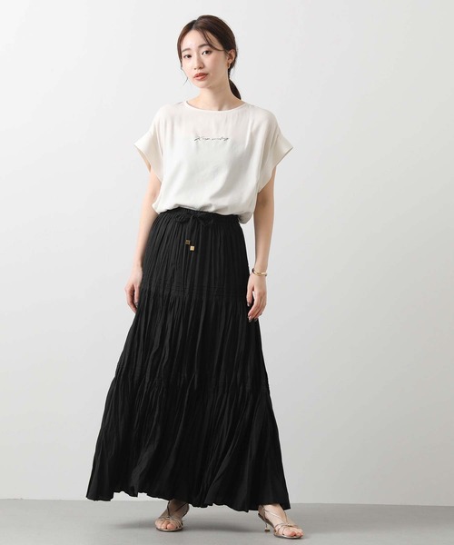 Gready Brilliant（グレディブリリアン）の「ライトサテンロゴフレンチブラウス（シャツ/ブラウス・レディース・ベージュ/アイボリー・FREE）」の3枚目の写真