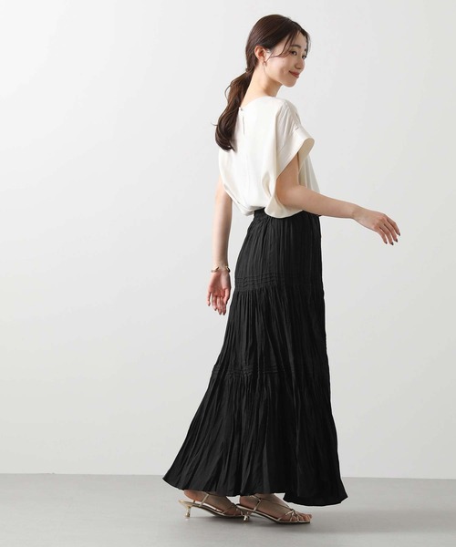 Gready Brilliant（グレディブリリアン）の「ライトサテンロゴフレンチブラウス（シャツ/ブラウス・レディース・ベージュ/アイボリー・FREE）」の4枚目の写真