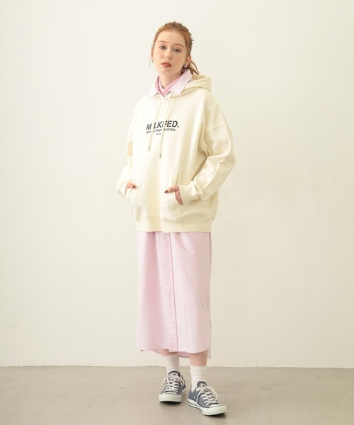 パーカー MILKFED. STENCIL LOGO WIDE SWEAT HOODIE MILKFED.（ミルクフェド） パーカー STENCIL LOGO WIDE SWEAT HOODIE