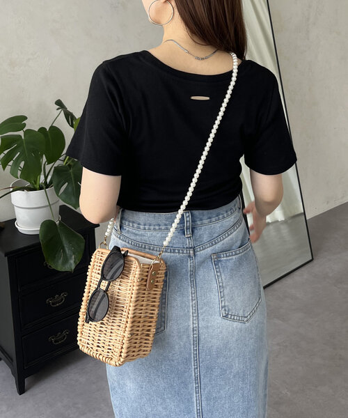 prose verse（プロズヴェール）の「バックメタルリブTシャツ（Tシャツ/カットソー・レディース・オフホワイト/ブラック/ピンク・MEDIUM/LARGE）」の22枚目の写真