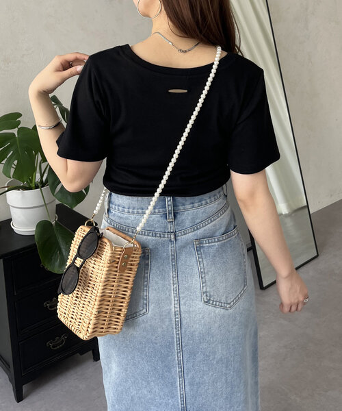 prose verse（プロズヴェール）の「バックメタルリブTシャツ（Tシャツ/カットソー・レディース・オフホワイト/ブラック/ピンク・MEDIUM/LARGE）」の20枚目の写真