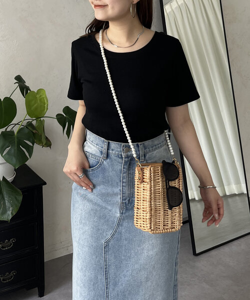 prose verse（プロズヴェール）の「バックメタルリブTシャツ（Tシャツ/カットソー・レディース・オフホワイト/ブラック/ピンク・MEDIUM/LARGE）」の18枚目の写真