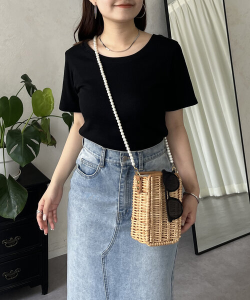 prose verse（プロズヴェール）の「バックメタルリブTシャツ（Tシャツ/カットソー・レディース・オフホワイト/ブラック/ピンク・MEDIUM/LARGE）」の16枚目の写真