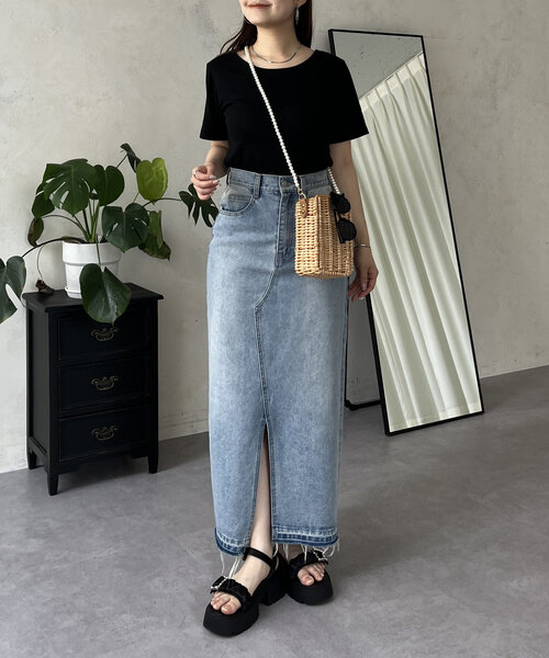 prose verse（プロズヴェール）の「バックメタルリブTシャツ（Tシャツ/カットソー・レディース・オフホワイト/ブラック/ピンク・MEDIUM/LARGE）」の14枚目の写真