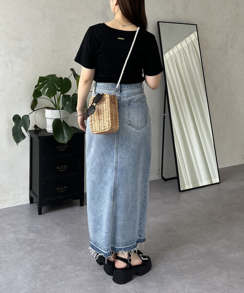 prose verse（プロズヴェール）の「バックメタルリブTシャツ（Tシャツ/カットソー・レディース・オフホワイト/ブラック/ピンク・MEDIUM/LARGE）」の13枚目の写真