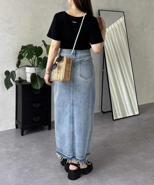 prose verse（プロズヴェール）の「バックメタルリブTシャツ（Tシャツ/カットソー・レディース・オフホワイト/ブラック/ピンク・MEDIUM/LARGE）」の12枚目の写真