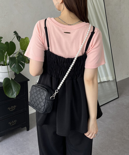 prose verse（プロズヴェール）の「バックメタルリブTシャツ（Tシャツ/カットソー・レディース・オフホワイト/ブラック/ピンク・MEDIUM/LARGE）」の8枚目の写真