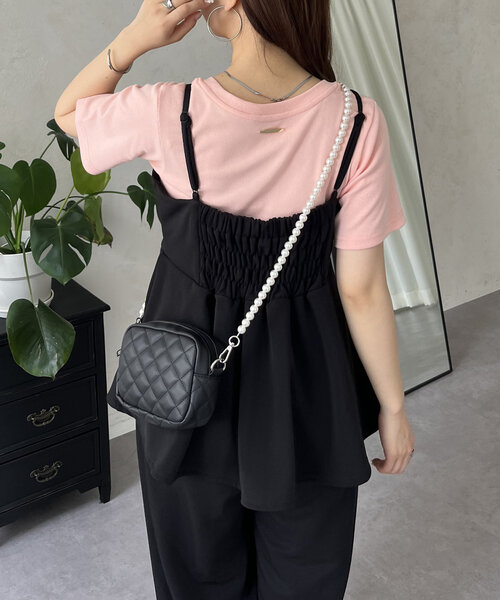 prose verse（プロズヴェール）の「バックメタルリブTシャツ（Tシャツ/カットソー・レディース・オフホワイト/ブラック/ピンク・MEDIUM/LARGE）」の7枚目の写真