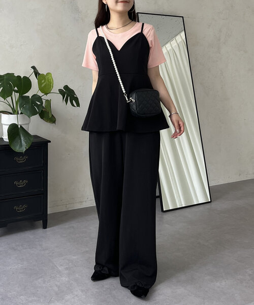 prose verse（プロズヴェール）の「バックメタルリブTシャツ（Tシャツ/カットソー・レディース・オフホワイト/ブラック/ピンク・MEDIUM/LARGE）」の6枚目の写真