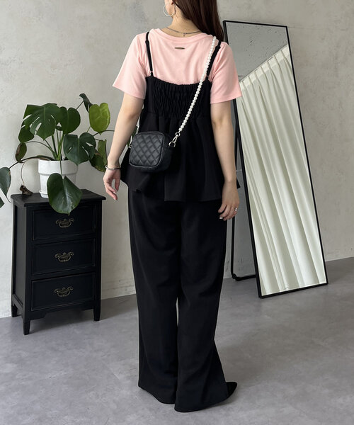 prose verse（プロズヴェール）の「バックメタルリブTシャツ（Tシャツ/カットソー・レディース・オフホワイト/ブラック/ピンク・MEDIUM/LARGE）」の4枚目の写真