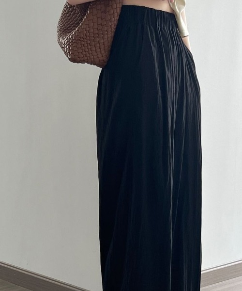 Forcement(フォースメント)の「ラフ加工ウエストゴムドレープワイドパンツ(その他パンツ・レディース・チャコールグレー/ブラック/アイボリー/ダークグレー・FREE)」の5枚目の写真