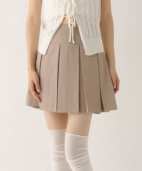 Heather（ヘザー）の「ワイドプリーツミニスカート3　459727（スカート・レディース・ライトベージュ/ブラック/チャコールグレー/グレー/ブラウン・S/M）」の5枚目の写真