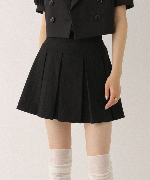 Heather（ヘザー）の「ワイドプリーツミニスカート3　459727（スカート・レディース・ライトベージュ/ブラック/チャコールグレー/グレー/ブラウン・S/M）」の2枚目の写真