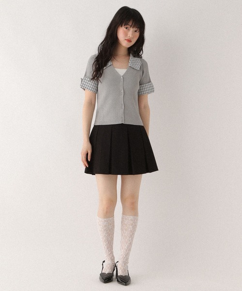 セール】ワイドプリーツミニスカート3 459727（スカート