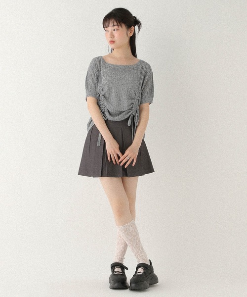 セール】ワイドプリーツミニスカート3 459727（スカート