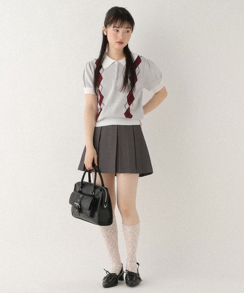 Heather（ヘザー）の「ワイドプリーツミニスカート3　459727（スカート・レディース・ライトベージュ/ブラック/チャコールグレー/グレー/ブラウン・S/M）」の10枚目の写真