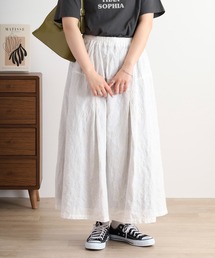 EMAGO レモンとオレンジ総柄刺繍スカート